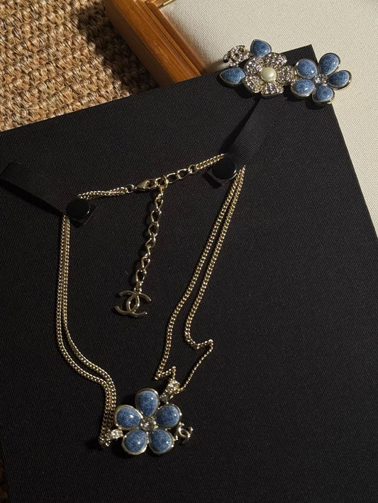 Coco Blue Floral Necklace