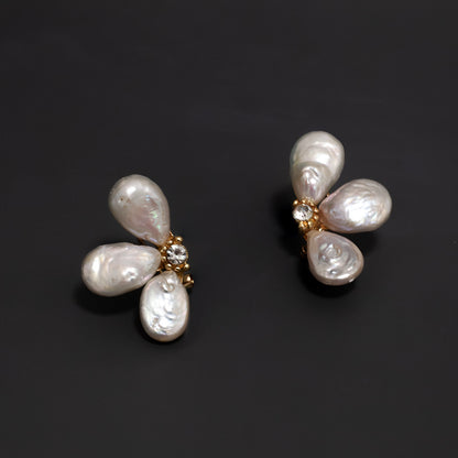 Natural Baroque Pearls Petal Earrings