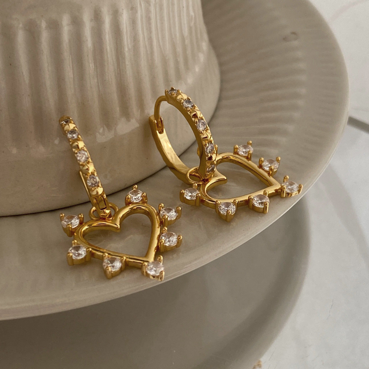 Heart hoop earrings
