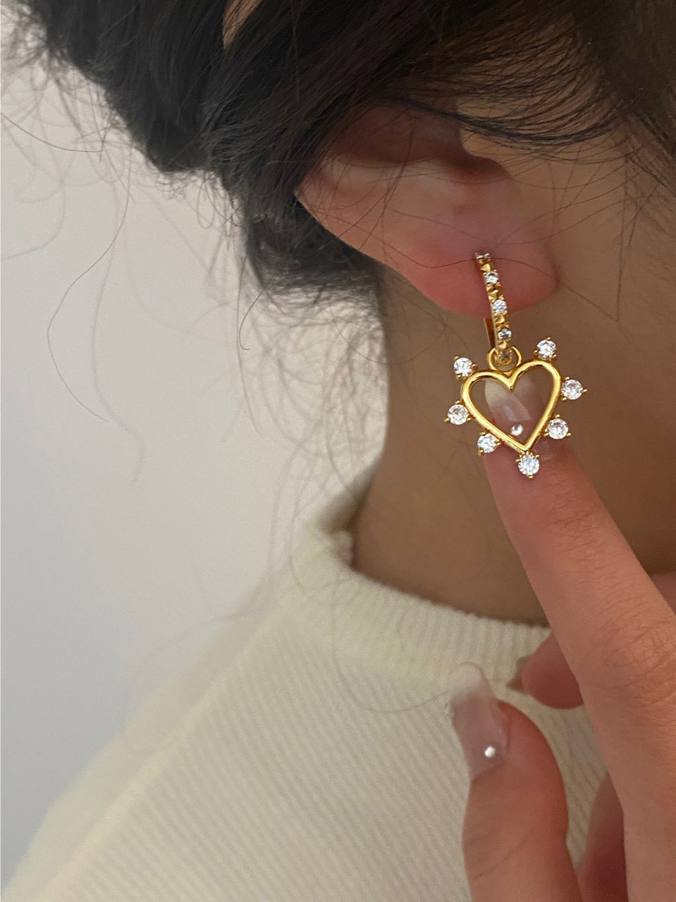 Heart hoop earrings