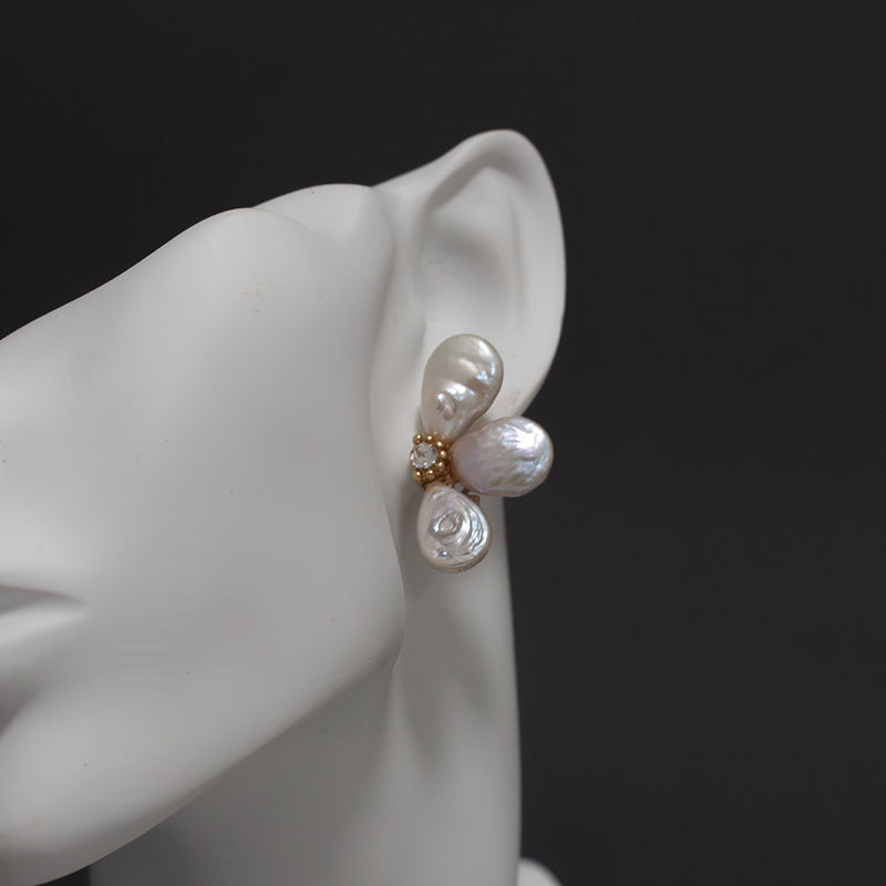 Natural Baroque Pearls Petal Earrings