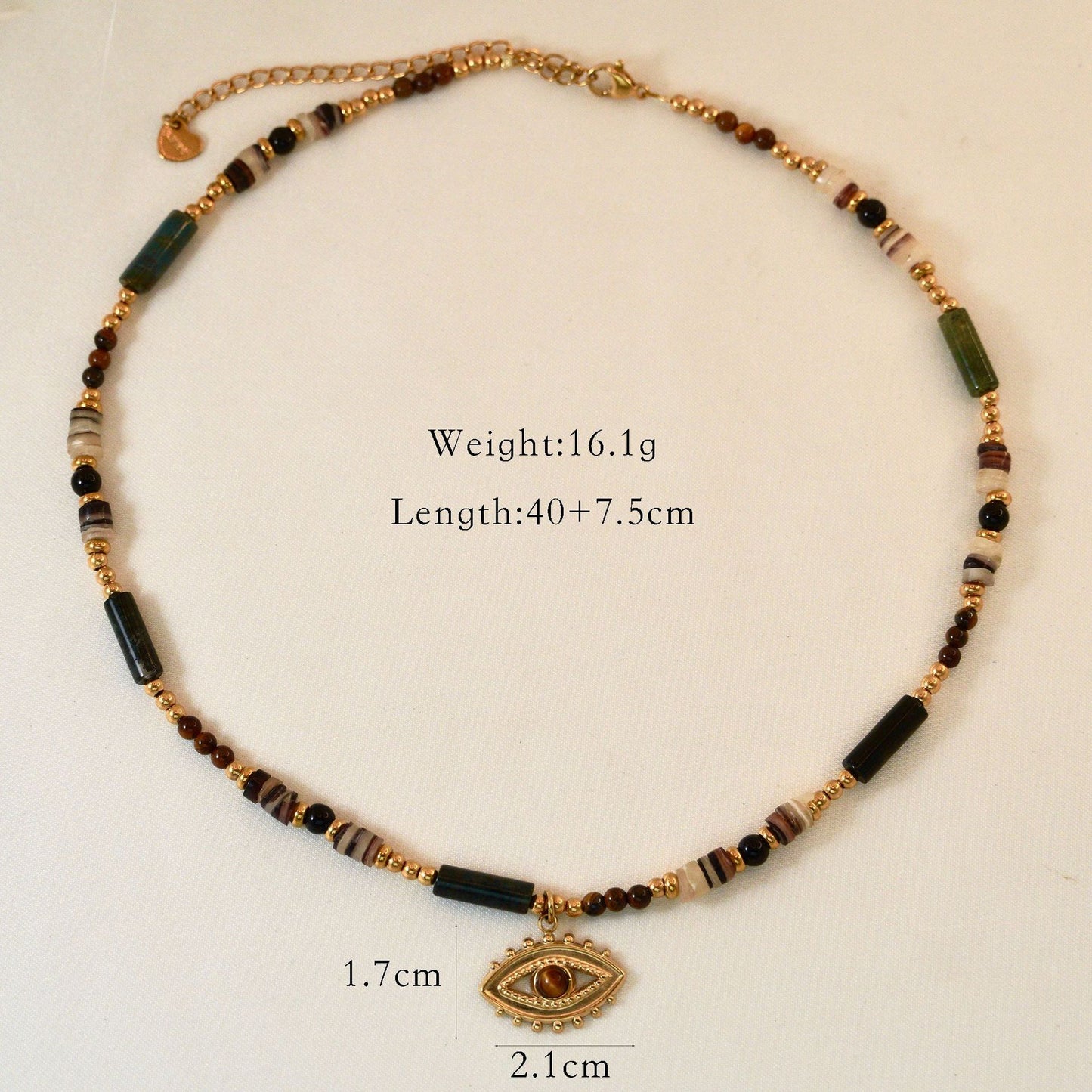 Stone Pendant Stainless Steel Necklace14k Gold