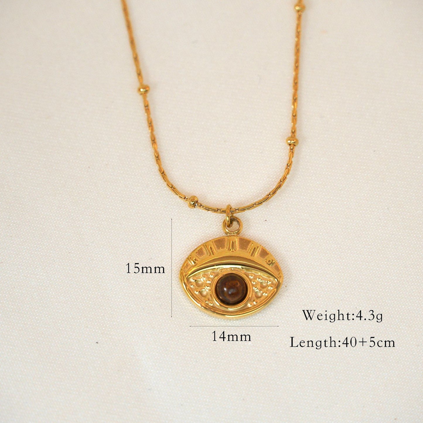 Stone Pendant Stainless Steel Necklace14k Gold