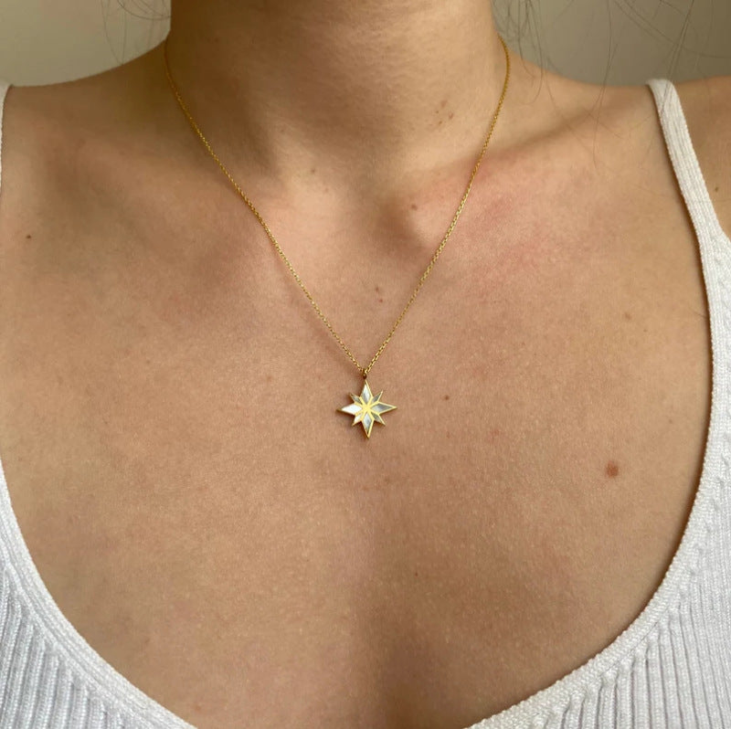 Eight-pointed star necklace