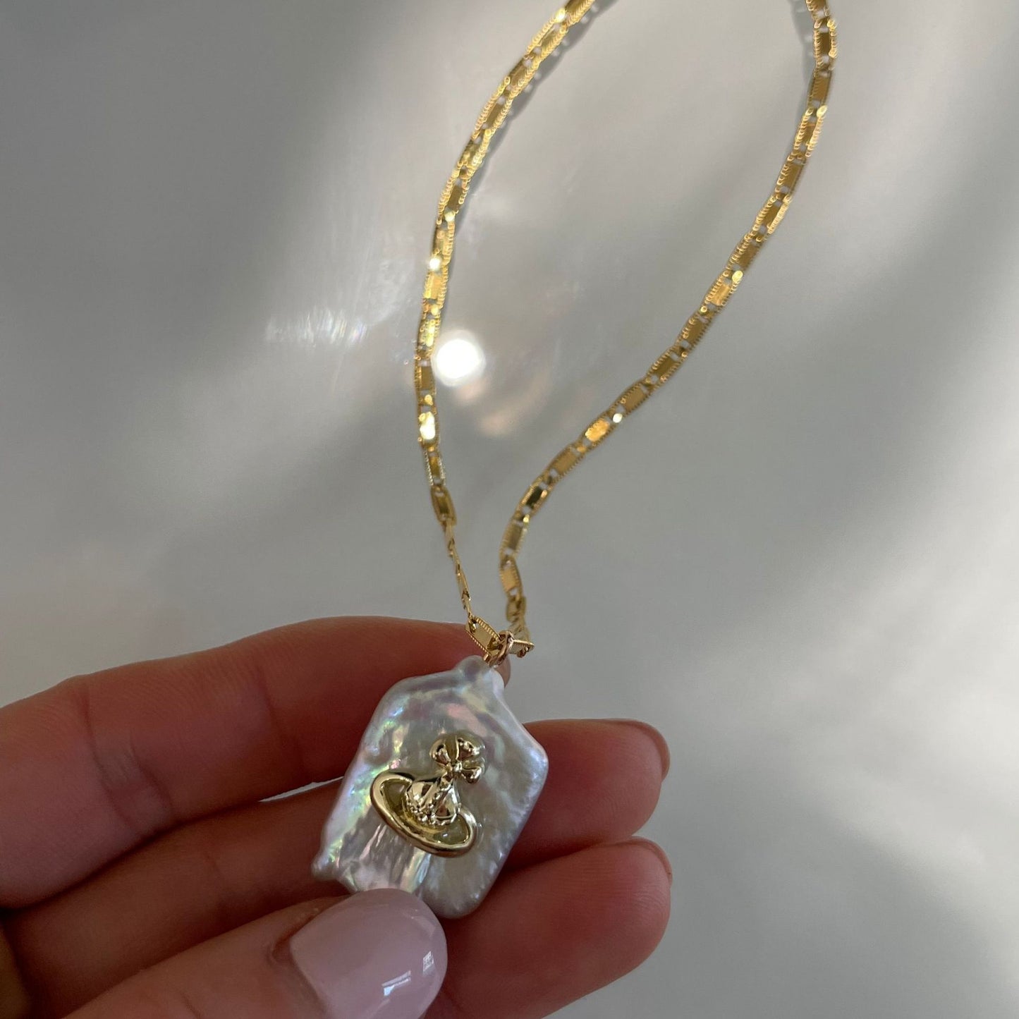 Baroque Pearl Handmade Planet Pendant