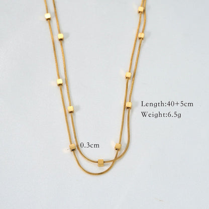 Stone Pendant Stainless Steel Necklace14k Gold