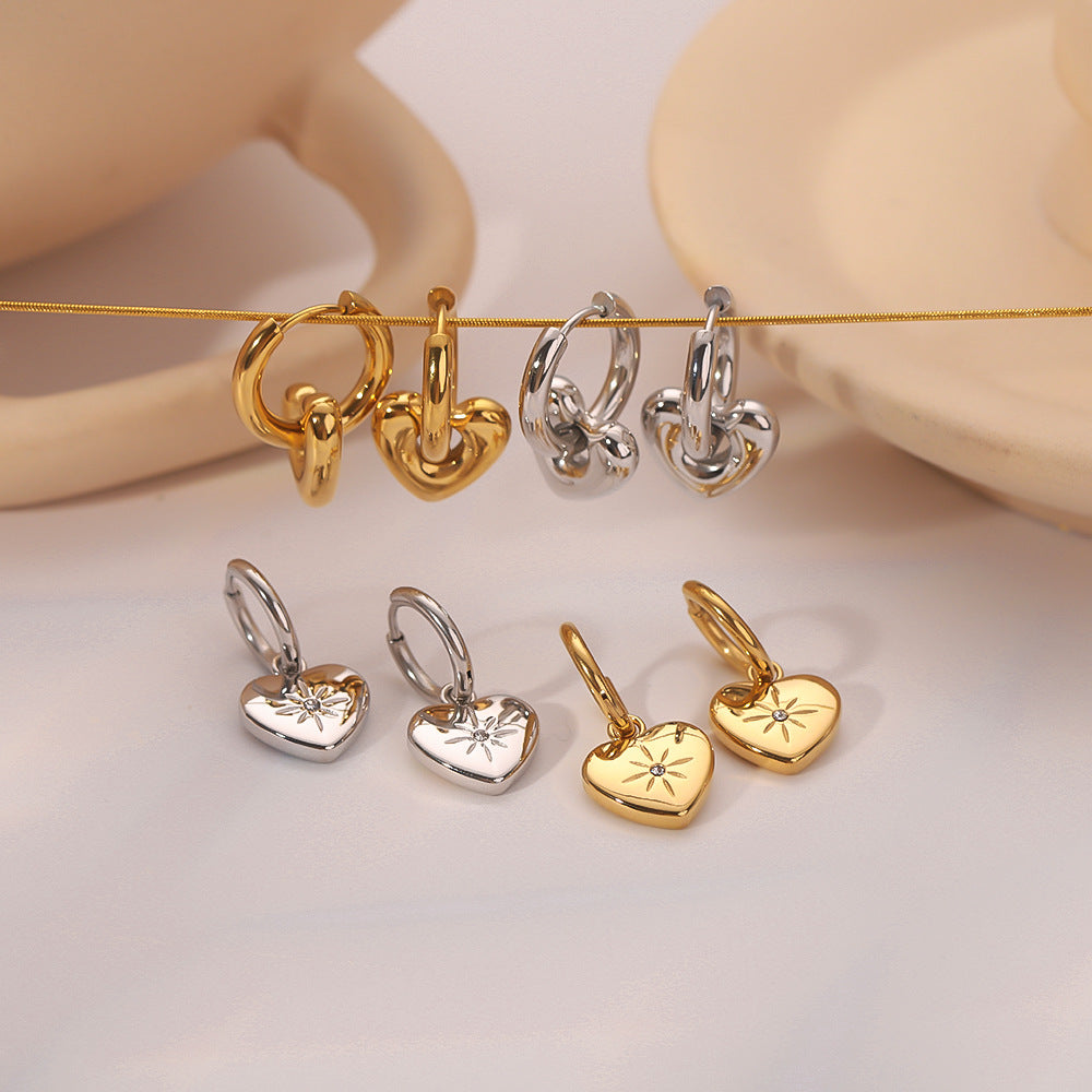 Lily heart earring