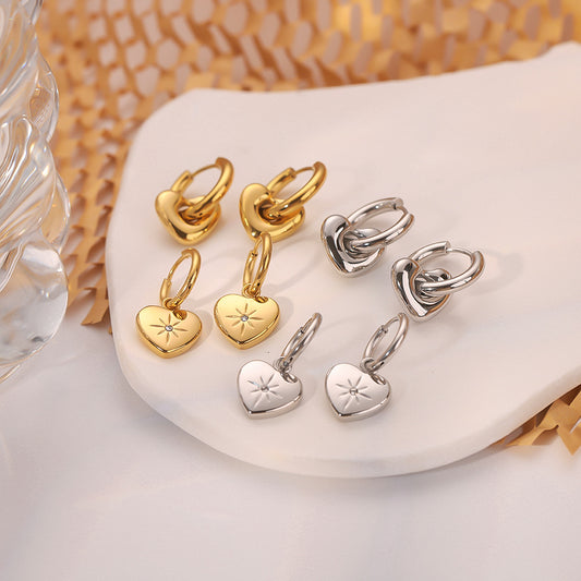 Lily heart earring