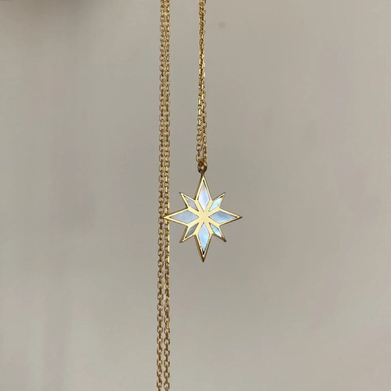 Eight-pointed star necklace