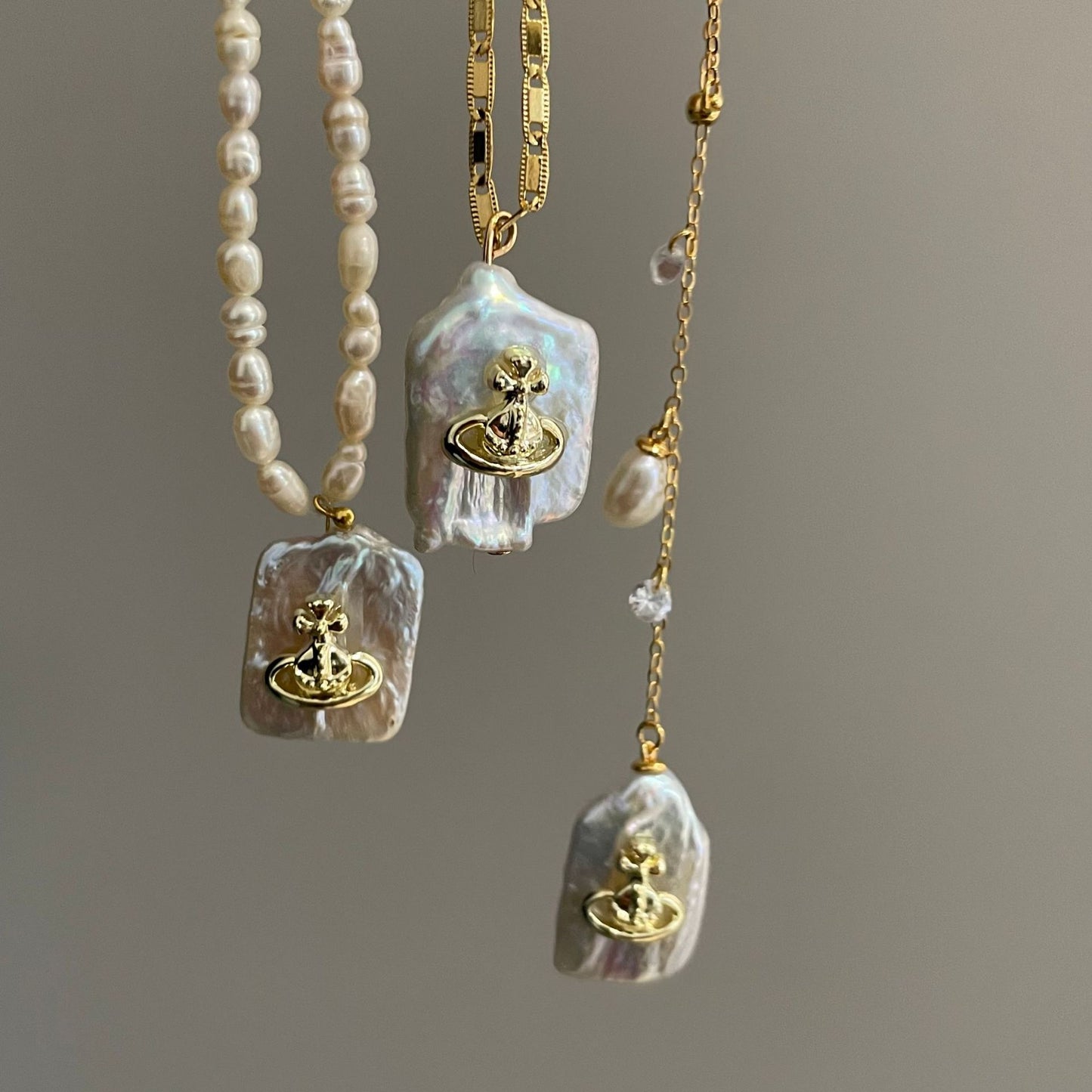 Baroque Pearl Handmade Planet Pendant