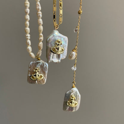 Baroque Pearl Handmade Planet Pendant